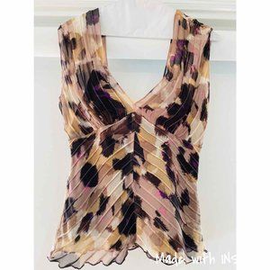 DIANE VON FURSTENBERG SILK PRINT BLOUSE SIZE 6